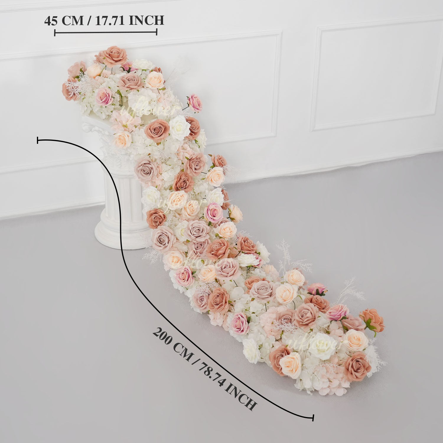 Uflower Champagne Pink Rose Arrangement Wedding Backdrop Floral Props